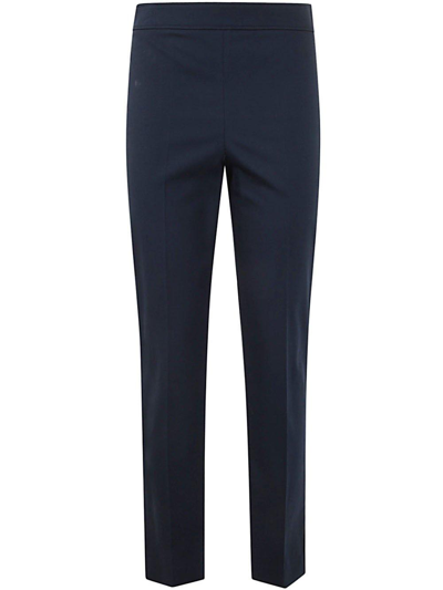 Brunello Cucinelli High-waist Side Slit Trousers In Navy