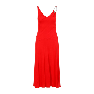 Jil Sander Lanvin Sleeveless A-line Midi Dress In Red