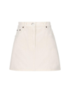 Prada Logo-appliqué Denim Mini Skirt In Cd White