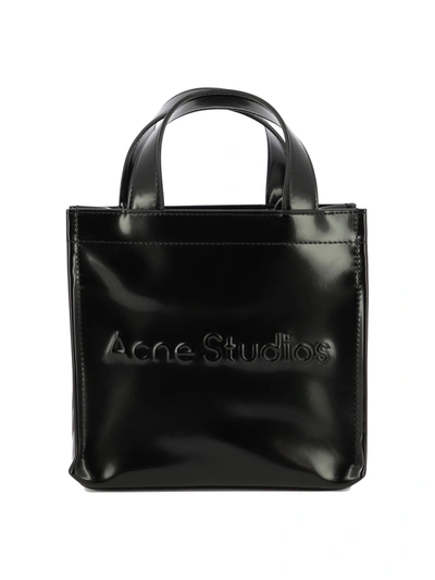 Acne Studios Logo Embossed Mini Tote Bag In Black