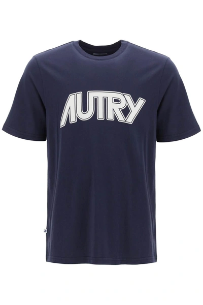 Autry T-shirt With Maxi Logo Print In Blue