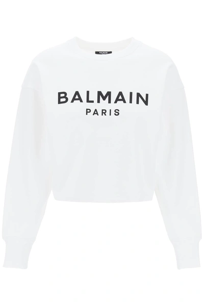 Balmain Paris Sweatshirt In Blanc Noir (white)