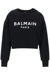 Balmain Paris Cotton Sweatshirt In Nero