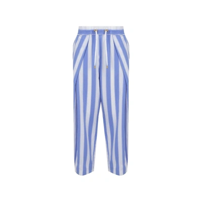 Balmain Striped Pants In Blue
