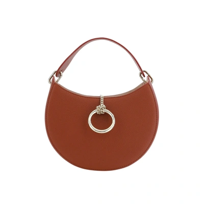 Chloé Arlene Embellished Textured-leather Shoulder Bag In Brown