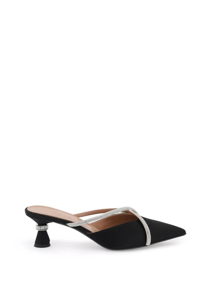 D’accori Ella 50mm Rhinestone-embellished Mules In Black