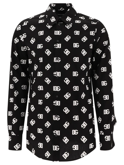 Dolce & Gabbana Black Printed Cotton Shirt