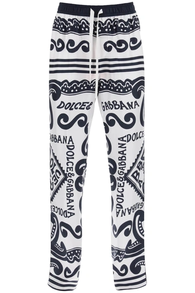 Dolce & Gabbana Silk Pajama Pants In Mixed Colours