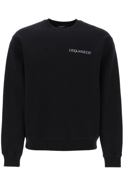 Dsquared2 Logo-print Cotton Sweatshirt In Black
