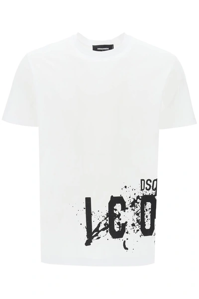 Dsquared2 Icon Splash Cool Fit T Shirt In White