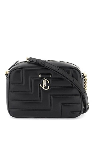 Jimmy Choo Medium Avenue Quilted Camera Bag In Black