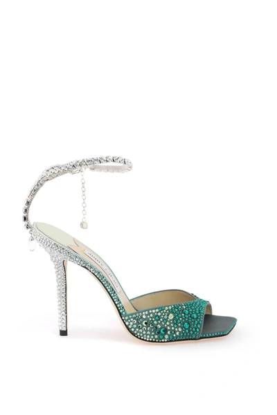 Jimmy Choo Saeda 100 Satin Crystal Sandals In Mixed Colours