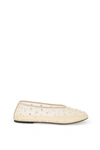 Khaite Marcy Crystal-embellished Mesh Flats In Beige