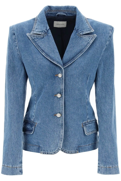 Magda Butrym Single-breasted Denim Blazer In Blue