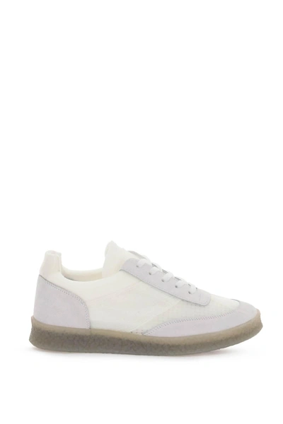 Mm6 Maison Margiela Suede-panelling Mesh Sneakers In White