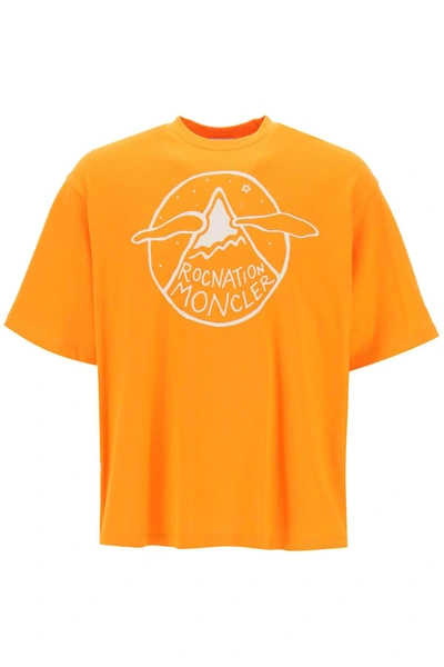 Moncler X Roc Nation By Jay-z T-shirt With Graphic Print In Orange