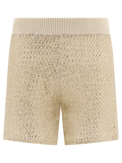 PESERICO PESERICO OPENWORK LAMÈ SHORTS