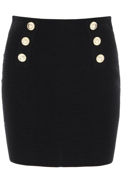 PINKO PINKO CIPRESSO MINI SKIRT WITH LOVE BIRDS BUTTONS