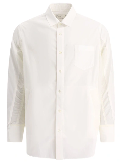 Sacai Poplin Shirt In Off White