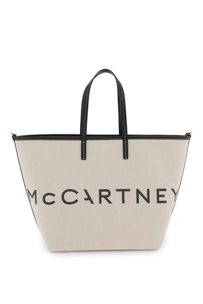 Stella Mccartney Organic Cotton Canvas Tote Bag In Mixed Colours