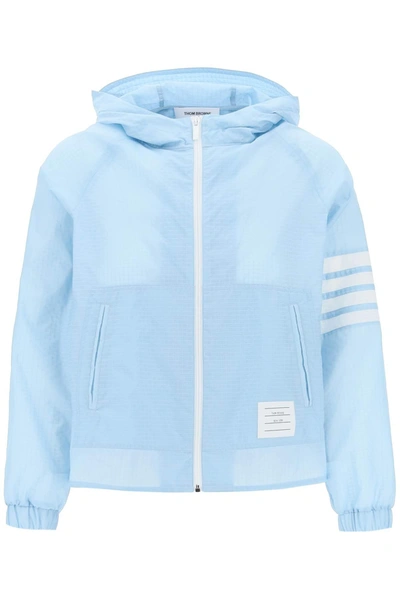 Thom Browne 4-bar Stripe Light Jacket In Light Blue