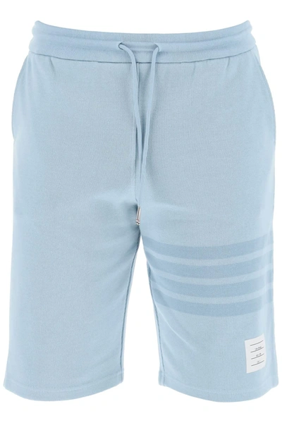 Thom Browne 4-bar Track Shorts In Light Blue