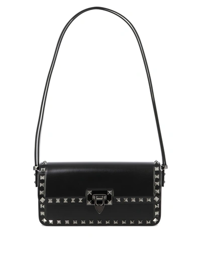 Valentino Garavani Rockstud23 East West Shoulder Bag In Black