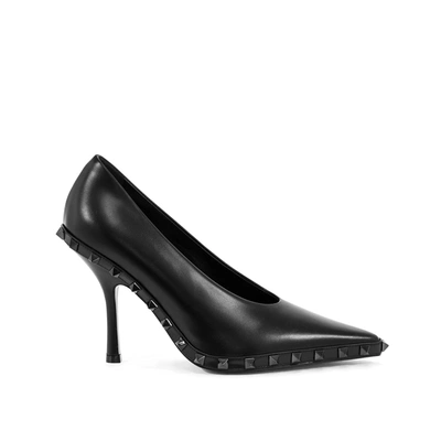 Valentino Garavani Rockstud Leather Pumps In Black