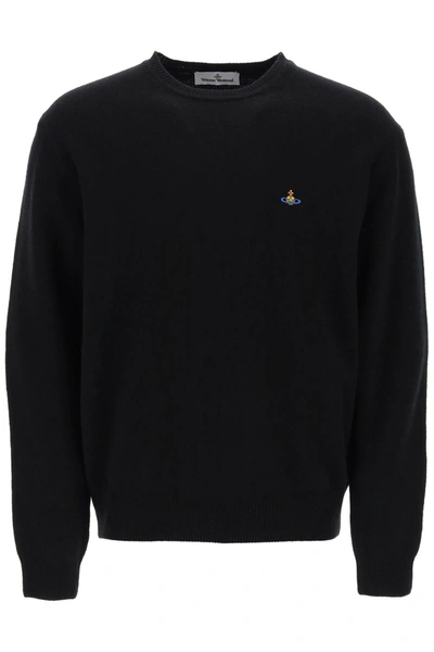 Vivienne Westwood Orb Embroidered Crewneck Sweatshirt In Black