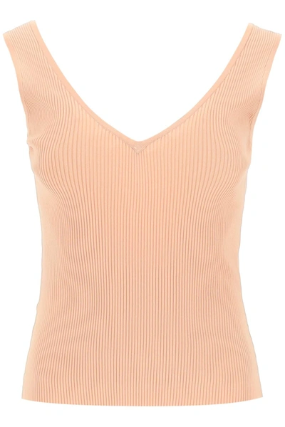 Zimmermann August Ribbed Tank Top In Neutral