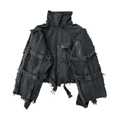 Pre-owned Archival Clothing X Avant Garde Vintage Dolce Gabbana 2002 Style Archival Avant Garde Jacket In Washed Black