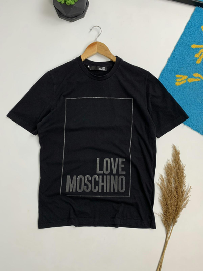 Pre-owned Moschino Vintage Love  Big Logo T-shirt In Black