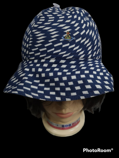 Pre-owned Archival Clothing X Grail Vivienne Westwood Bucket Hat In Blue White