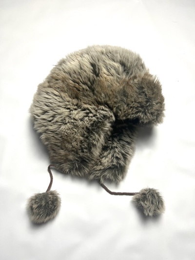 Pre-owned Avant Garde X Vintage Y2k Archival Japan Fuzzy Mohair Style Ushanka Trapper Hat In Beige