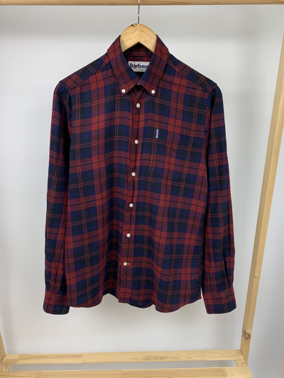 Pre-owned Barbour Classic Check Flannel Shirt In Navy/red
