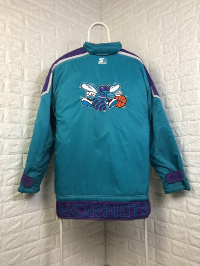 Pre-owned Nba X Starter Vintage 90's Starter Charlotte Hornets Nba Jakets In Blue