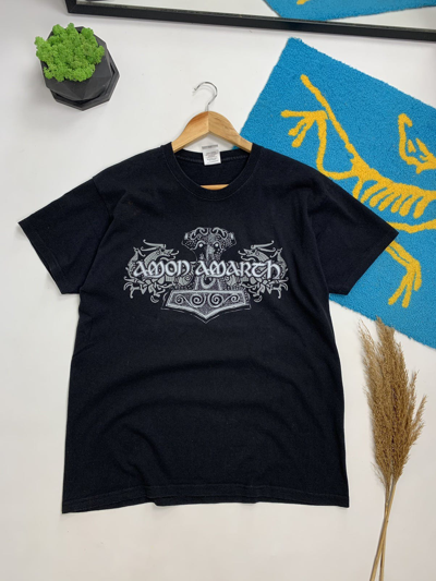 Pre-owned Band Tees X Vintage Amon Amarch Mjolnir T-shirt In Black