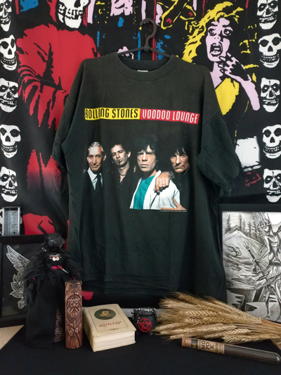 Pre-owned Band Tees X The Rolling Stones Vintage Tour T-shirt 1995 In Black