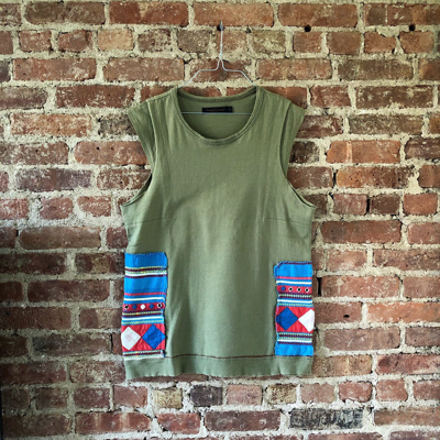 Pre-owned Undercover Ss03 Scab Tank Top In Olive
