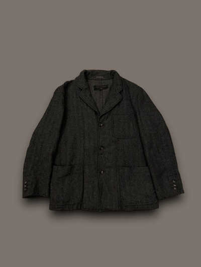 Pre-owned Comme Des Garcons X Comme Des Garcons Homme Aw1998 Comme Des Garcons Home Dark Grey Swamp Wool Blazer In Dark Gray