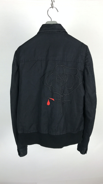Pre-owned Undercover Blood Dripped Rose Jacket In Black