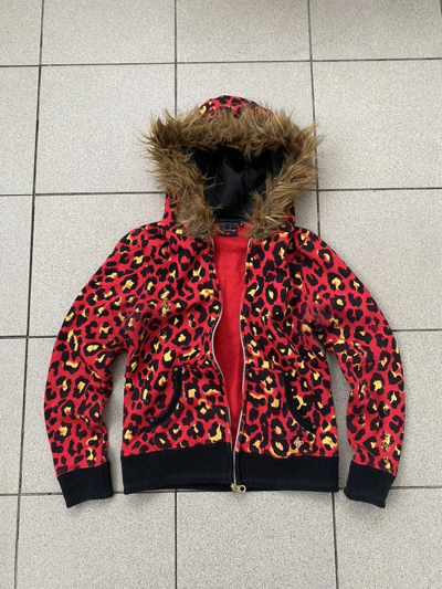 Pre-owned Archival Clothing X Beauty Beast Vintage Fur Foxy Hooded Jacket Ifsixwasnine Lgb Style In Leopard Red