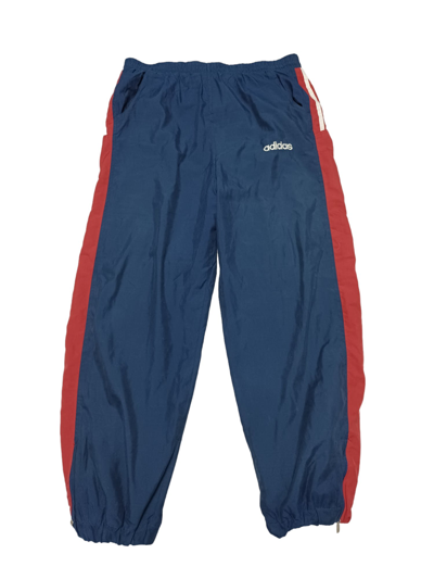 Pre-owned 1990x Clothing X Adidas Vintage Distressed 90's Nylon Trackpants In Dark Blue