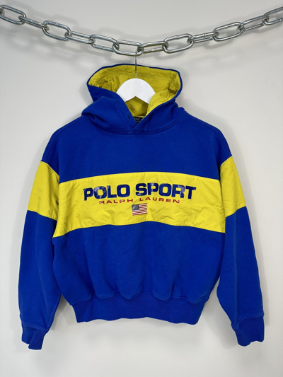 Pre-owned Polo Ralph Lauren X Vintage Polo Sport Ralph Laurent Hoodie Y2k Streetwear In Blue