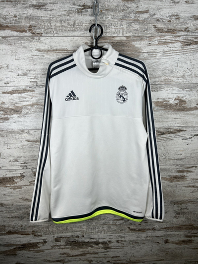 Pre-owned Adidas X Real Madrid Mens Vintage Adidas Real Madrid Sweatshirt Soccer Jersey In White