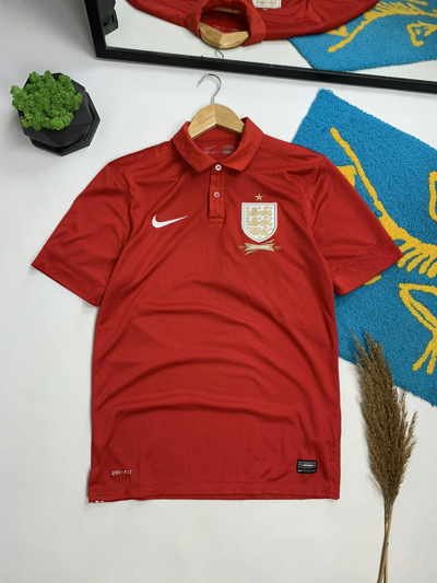 Pre-owned Nike X Soccer Jersey Nike England 2013 2014 Away 150 Years Football T-shirt In Red