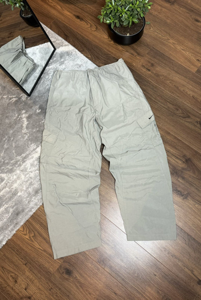 Pre-owned Nike X Vintage 00s Nike Vintage Nylon Cargo Pants Baggy Drill In Silver Grey