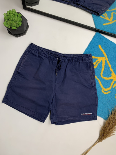 Pre-owned Ralph Lauren X Vintage Polo Sport Ralph Laurent Heavy Cotton Faded Shorts In Navy