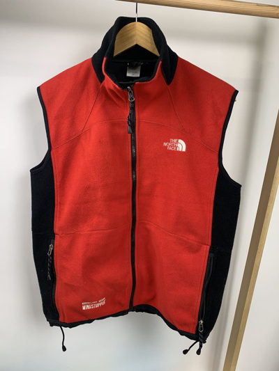 Pre-owned The North Face X Vintage The North Face Fleece Vest In Black/red