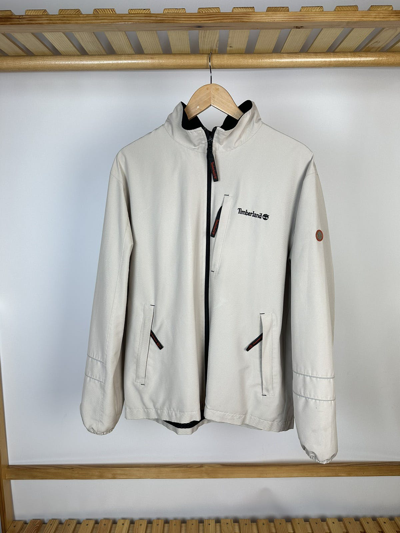 Pre-owned Timberland X Vintage Timberland Windbreaker Jacket Y2k Size M In Beige